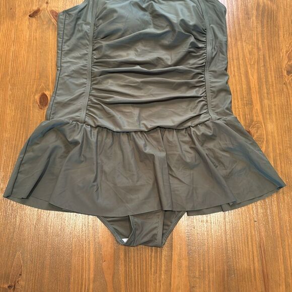 NWOT Womens Vintage Ruched Padded Tummy Control One Piece Swimsuits Swimdress XL - Picture 9 of 14